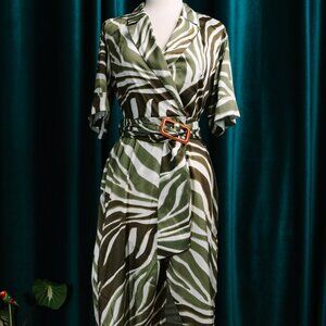 ZARA Tropical Midi Wrap Dress
